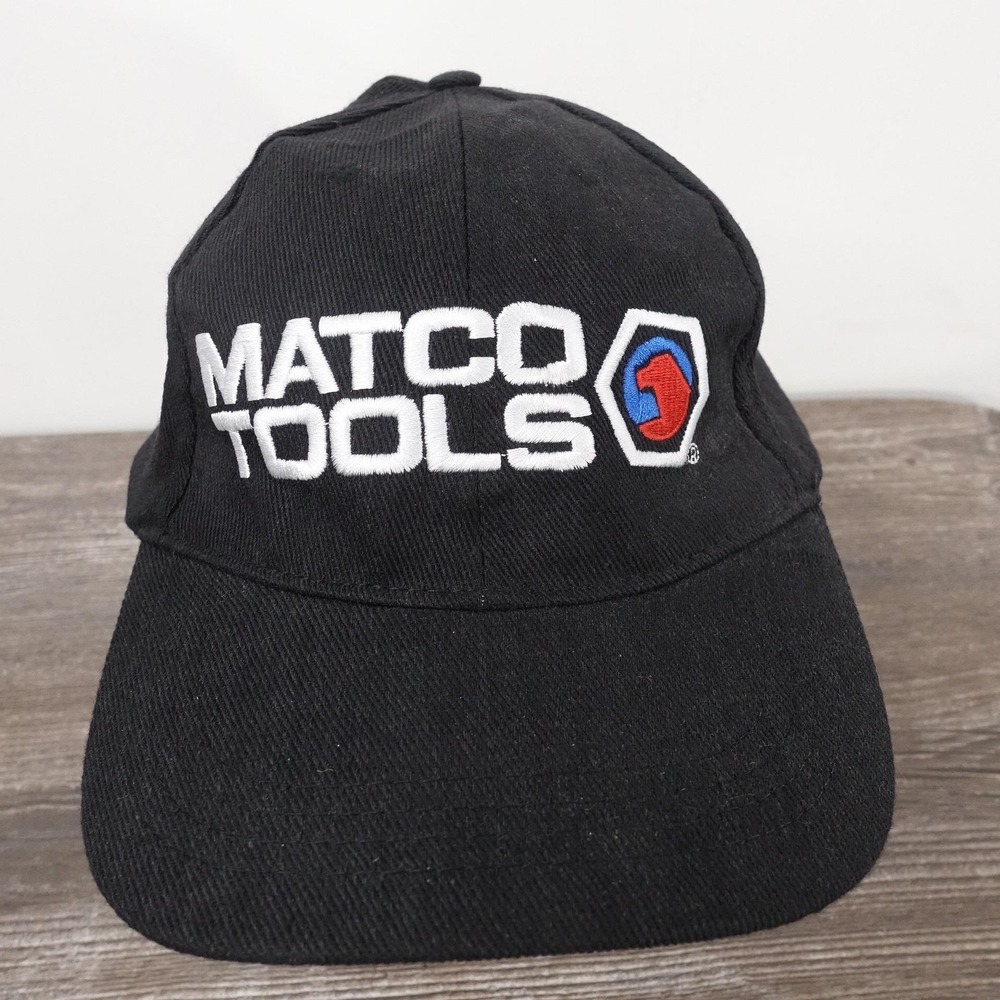 Matco Tools Hat Cap Strap Back Black Embroidered Logo We're the Source Mens Shop